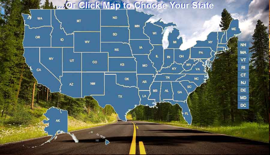 Click your state to find a Rental